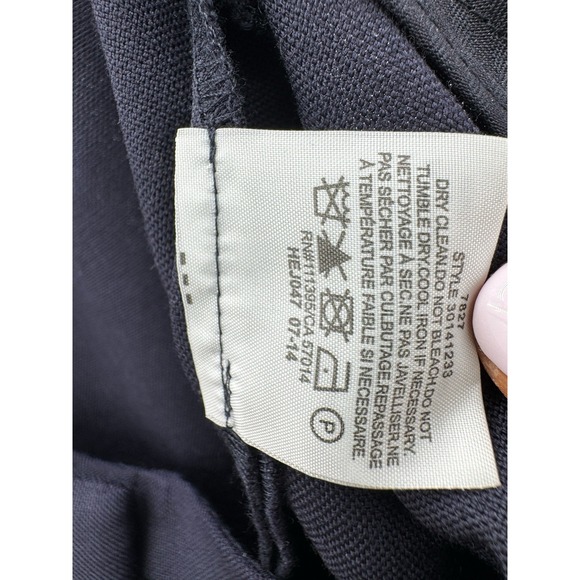 Tory Burch Women Size 12 Navy Wool Blend Wide Leg Crop Pants Career Dress Work - Picture 6 of 7